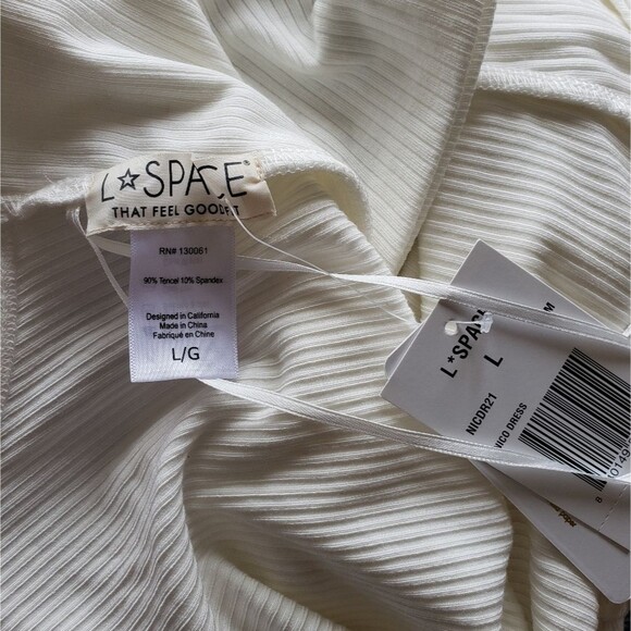 L Space Nico Ribbed Fabric Twisted Front Stretchy Midi Dress With Side Split - Picture 5 of 6